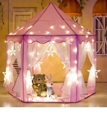 £10.42 • Buy Children Kids Play Tent Fairy Princess Girls Hexagon Playhouse House W/ Light