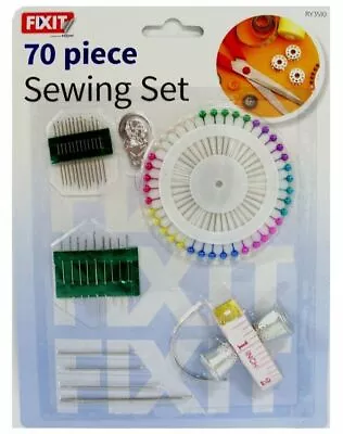 70 PC SEWING TOOL Handy Thread Thimble Tape Measures And Needle Set FAST SERVICE • £3.29