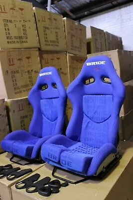 2x Bride Seat Stradia Lowmax Large Black Fiberglass Blue International • $1150