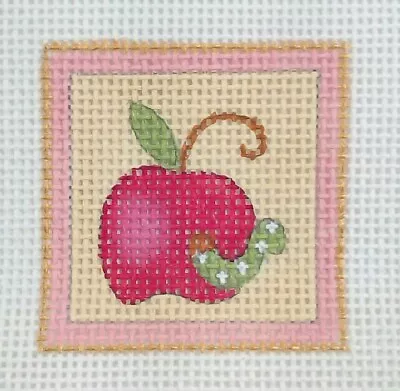 $40.79 • Buy  Melissa Shirley HP Needlepoint APPLE W/ WORM Mini Ornament 587-D 2.25 Sq 13mesh