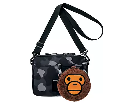 BAPE KIDS By A Bathing Ape Camo Black Shoulder Bag With MILO Pouch 2022AW EMook • $41.86