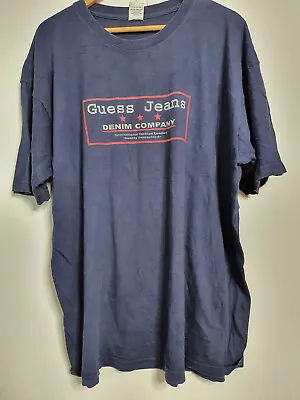 Vintage Guess Jeans Shirt Mens Size Xxl 2xl Navy Blue 90s Y2k • $33