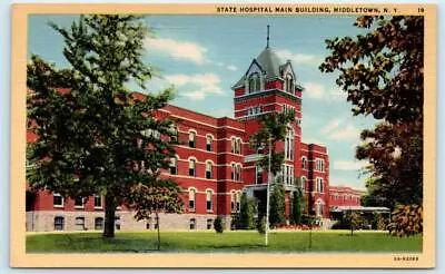 MIDDLETOWN New York NY ~ STATE MENTAL HOSPITAL Asylum 1930s Linen Postcard • $6.78