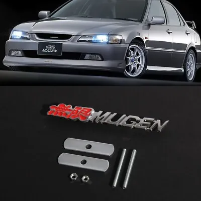 Universal Red Mugen Emblem Front Grill Bolt On Badge Fits Civic Accord Prelude • $13.99