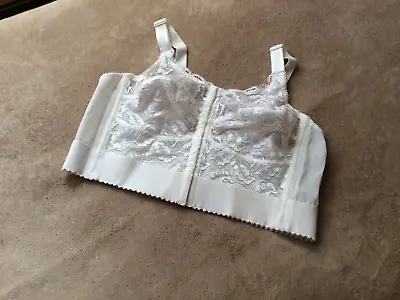 Miss Mary Of Sweden 44B White Front Close Longline Bra Style 2259 Nwot • $46.95