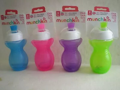 Munchkin Click - Lock Bite Proof Soft Spout 9oz  Sippy Cup Choose Color • $9.98