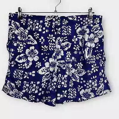 Vintage Pro Spirit MEDIUM Purple Hawaiian Floral Nylon Swim Trunks Shorts Mesh • $28