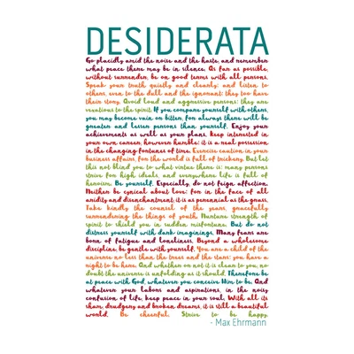 £10.99 • Buy Desiderata Rainbow Words Ehrmann Typography Wall Art Print