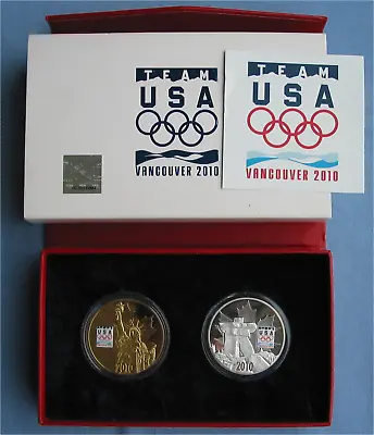 Team USA 2010 Vancouver Canada Olympics Gold & Silver Plated Medals/Coins • $8.99