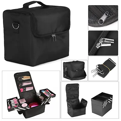 Large Beauty Make Up Nail Tech Cosmetic Box Artist Vanity Case Storage Bag UK • £26.09