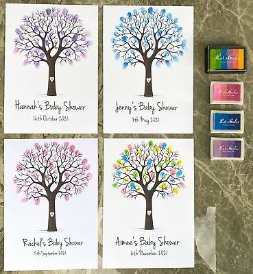 Baby Shower Fingerprint Tree - Guest Book Game Decoration Personalised Mummy • £4.95