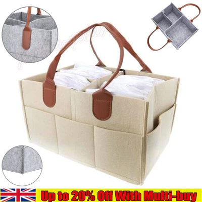 £6.48 • Buy Felt Baby-Diaper Caddy Nursery Storage Wipes Bags Nappy Organizer Container Bag.