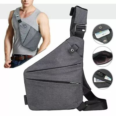 Mens Personal Shoulder Pocket Bag Crossbody Waterproof Travel Anti Theft Bag • $12.99