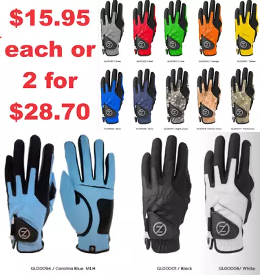 Men's Zero Friction Compression Golf Glove-one Size Fits All-13 Colors Lh & Rh • $15.95