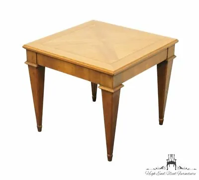 BAKER FURNITURE Italian Provincial Banded Wood 18  Square Accent End Table 35... • $279.99