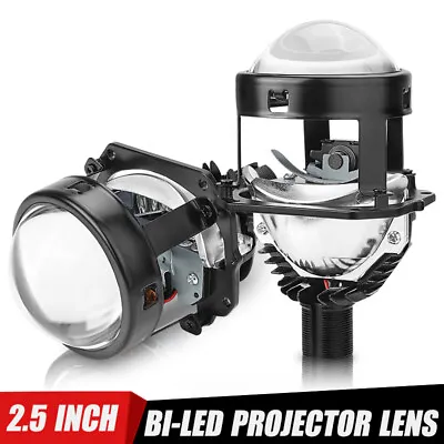 100W Headlight 2.5'' Bi LED Projector Lens Hi/Lo 6000K White Retrofit Universal • $59.98