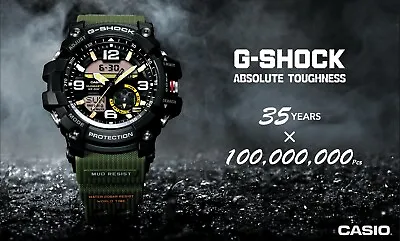 Casio GG-1000-1A3DR G-Shock Mudmaster Twin Sensor Watch. Black With Green Band • $390