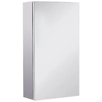 HOMCOM Wall Mounted Bathroom Mirror Glass Storage Cabinet Stainless Steel • £53.99