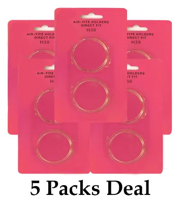 5 AirTite Direct Fit H39 Clear Round Capsules For 39mm Coins Long Term Storage • $15.50