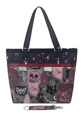 MYSTIC GYPSY BAG & KEYCHAIN - Quartz Crystals Moons Alchemy Eye Skull Black Cat • $17.34