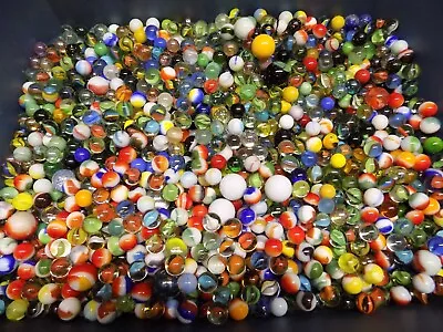 Mixed Lot 55 Assorted Old Vintage To Modern Colorful Glass Marbles {WASHED} • $19.50