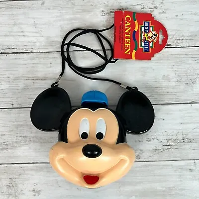 Vintage Disney Mickey Stuff For Kids Canteen Water Bottle Container Dmg W/ Tags • $8.09