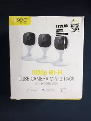 Q SEE - Cube Camera Mini 3-Pack With 8X Digital Zoom 1080p Wi-Fi - NIB • $40