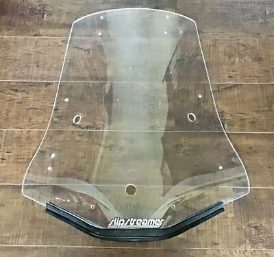 Vtg SLIPSTREAMER Clear Motorcycle Windshield - 21  Tall - 19  Narrows To 12   • $16.65