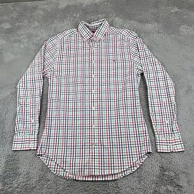 Vineyard Vines Shirt Adult Small Blue Pink Whale Button Up Mens Plaid Collared • $13.50
