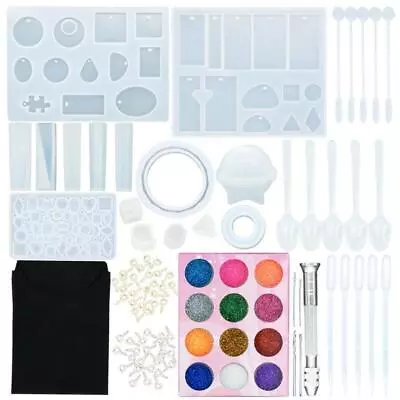 Jewellery Making Kit Epoxy Resin Art 94pce Bundled Set Silicone Molds & Sequins • $34.99