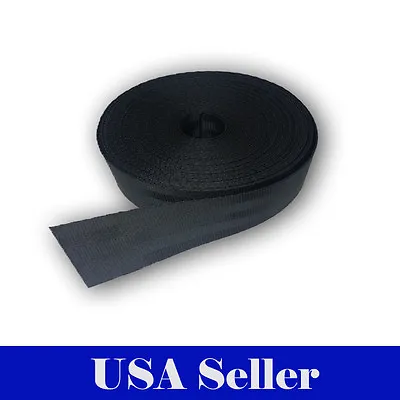 10 Yards 3/4   Seat-belt Black Polyester Webbing Strap Repair 3 Panel 2500 Lbs • $12.95