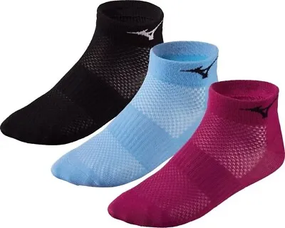 Mizuno Unisex Training Mid Socks 3Pack -  Black /Magenta / Blue // RRP £10 • $10.09