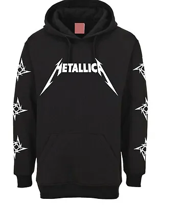 Metallica LOGO HOODIES METAL ROCK BLACK MEN's SIZES Design Choose Dad Gift • $28.99