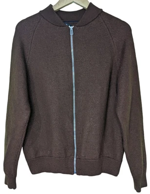 £7 • Buy Men's Rust Merino Wool Zip Up Cardigan Size Medium