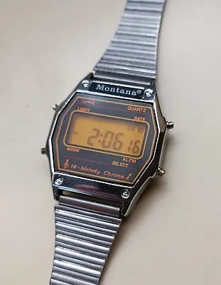 Vintage Wrist Watch Montana Quartz Digital Chronograph 7 Melody Alarm VIDEO • $35