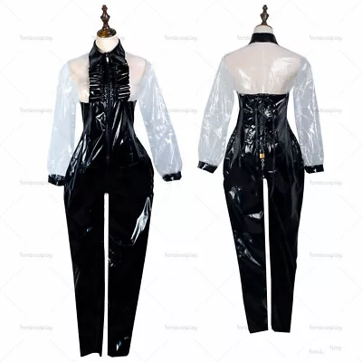 Sissy Maid Long Black Pvc Yarn Jumpsuits Rompe Tailor-made • $25.20