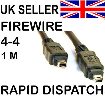 £2.95 • Buy 1 M Firewire IEEE1394 Cable 4 To 4 Pin 1m DV Out To PC