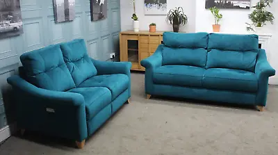 G Plan Riley Electric Small 2 Seater & Static Large 2 Seater Sofas Plush Mallard • £1599