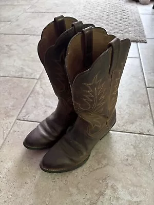 Ariat Heritage Western Boots Womens Size 6 Cowboy Brown 10001021 • £53.03