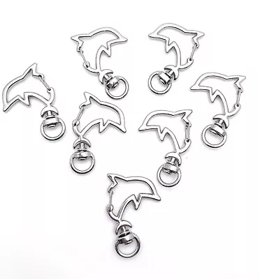 Pack  10 Pcs DIY Metal Snap Hook Dolphin Lobster Clasp Pendant Keyring Keychain • $8.75