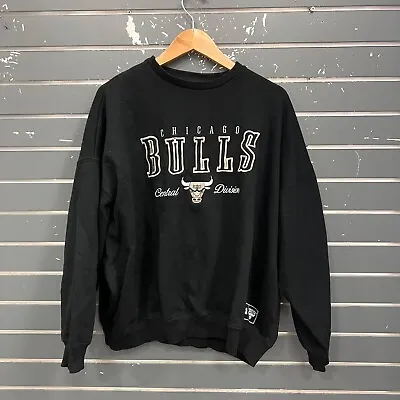 Vtg NBA Chicago Bulls Pullover Crewneck Black Mens Sz M • $17.49