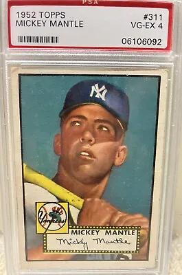 1952 Topps Mickey Mantle #311 ROOKIE PSA 4 *Centered* • $124999.99