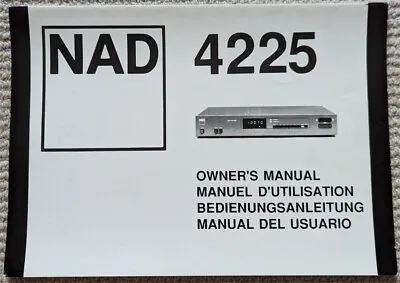 Nad 4225 Tuner Instruction Manual • £3.99