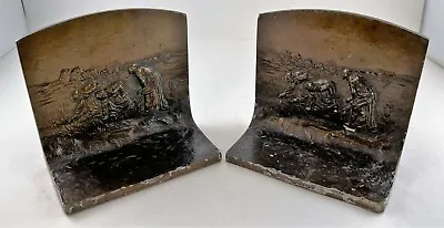 Antique K&O Heavy Book Ends - The Gleaners • $42.49