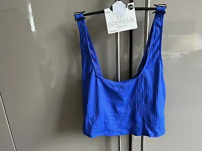£3 • Buy Marks And Spencers BOUTIQUE Electric Blue Jersey Rib Crop Top Bralet Bra -LARGE