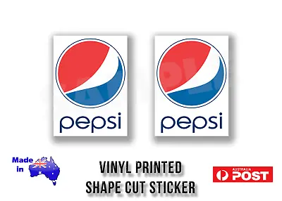 2 X Pepsi Sticker  100 X 75mm Vinyl Print Drink Collector / Fridge FREE POST! • $6
