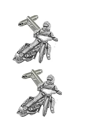 £12.99 • Buy Pp-t03 Speedway Bike Pewter Emblem Cufflinks Jewellery Smart Suit Wedding