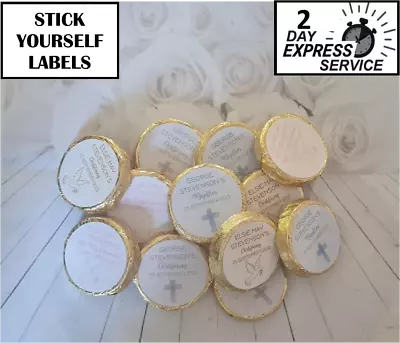 £11.50 • Buy Set Of 50 X Stick Yourself Personalised Christening Communion Baptism Chocolates