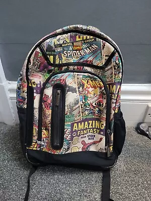 Marvel Comics Backpack Vintage Rare 4 Zipper High Quality - Laptop Compartment  • £14.95