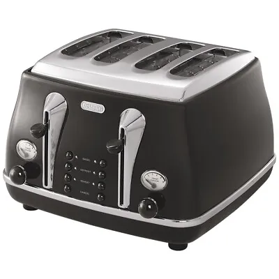 $194.99 • Buy Delonghi Icona Classic 4 Slice Toaster Black With Four Electronic Controls